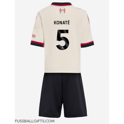Liverpool Ibrahima Konate #5 Fußballbekleidung Auswärtstrikot Kinder 2025-26 Kurzarm (+ kurze hosen)